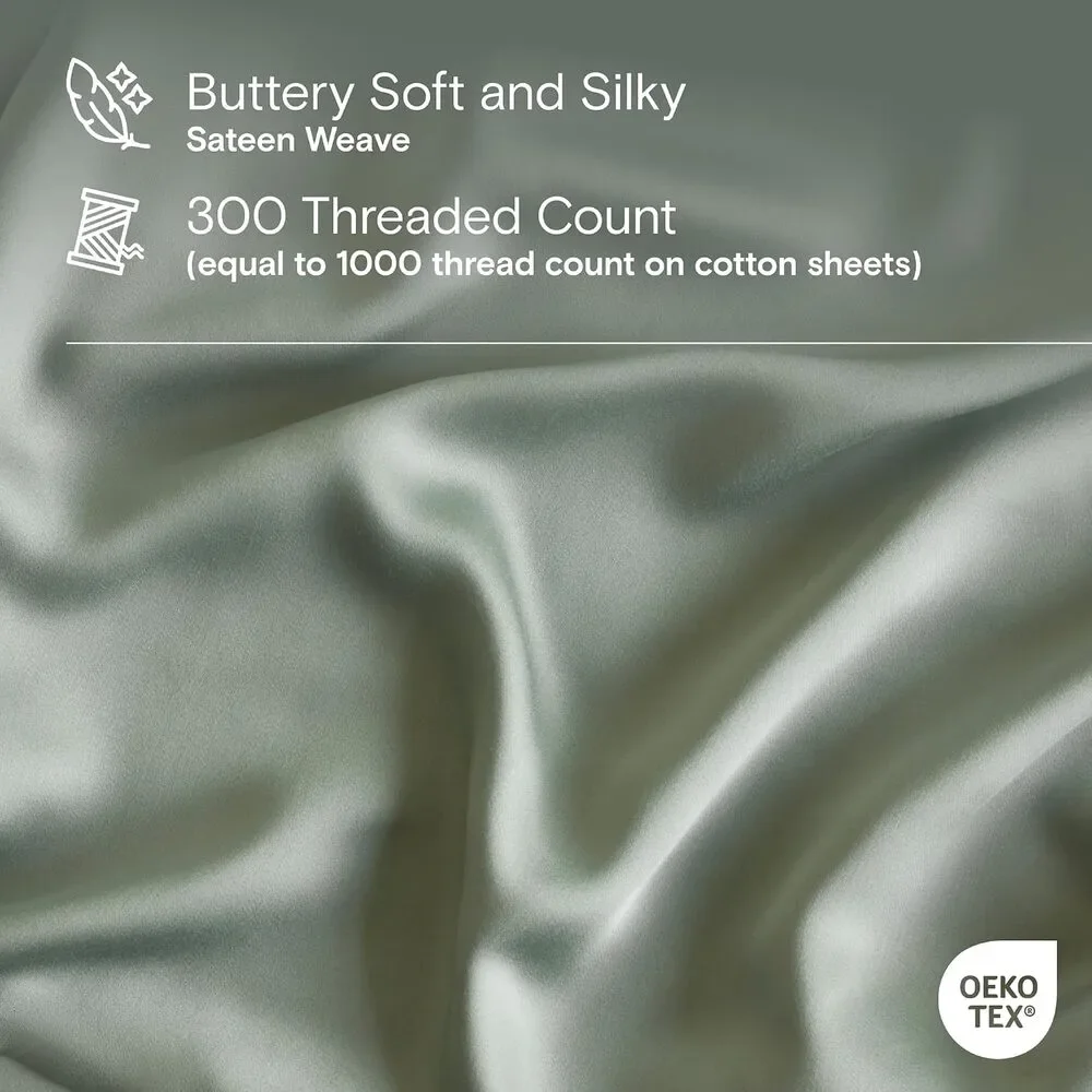 NWT DOZ Sijo Flat Bamboo Sheet, 100% Viscose Sage Green Twin /Twin XL